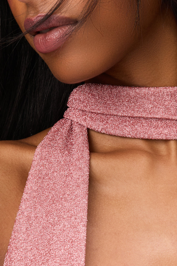 Niko Dress in Metallic Rose Pink