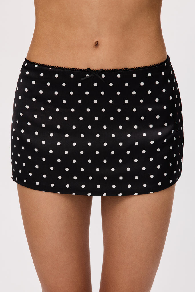 Lucia Skirt in Black Micro Dot