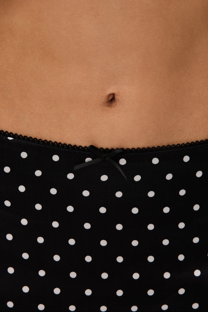 Lucia Skirt in Black Micro Dot