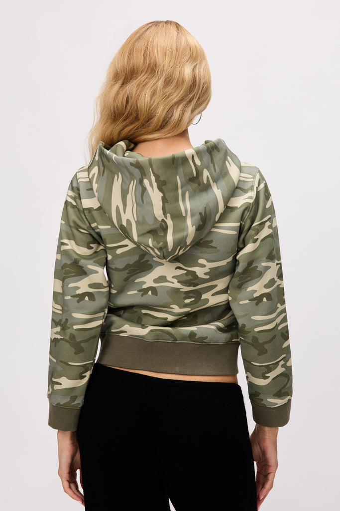 Guizio Shrunken Hoodie in Dusty Olive Camo