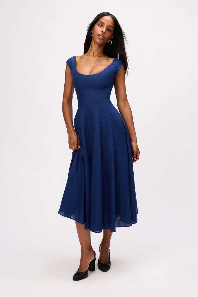 Leila Dress in Navy