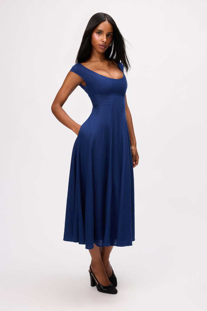 Leila Dress in Navy