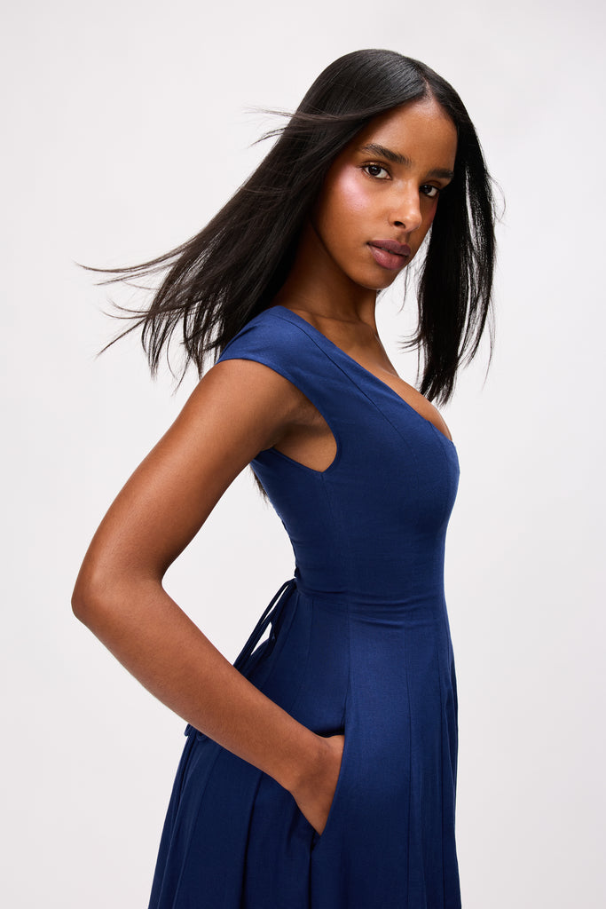 Leila Dress in Navy