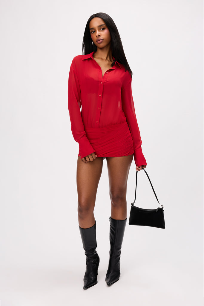 Marseille Shirt Dress in Red Love