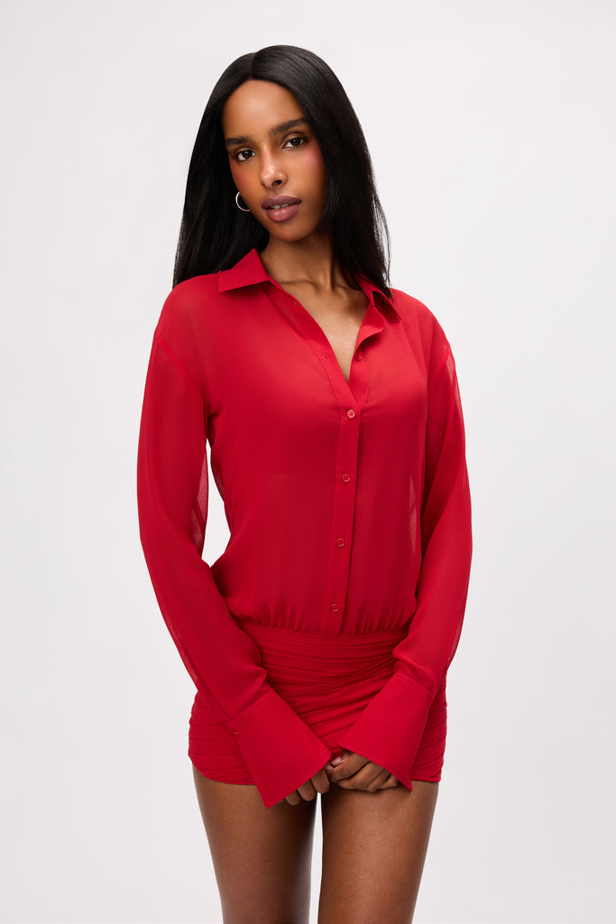 Marseille Shirt Dress in Red Love