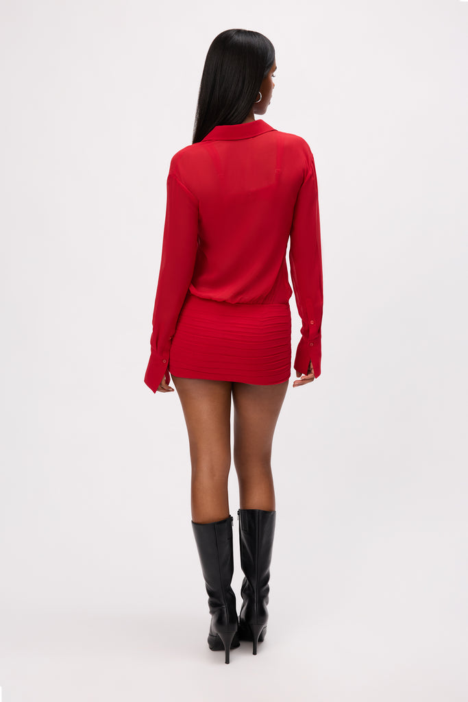 Marseille Shirt Dress in Red Love