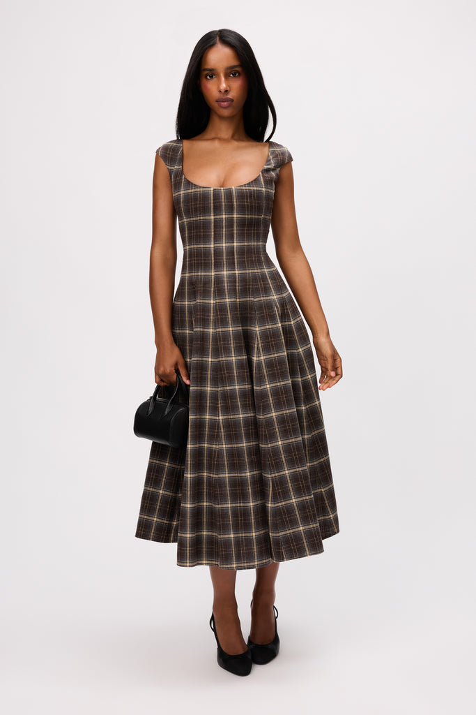 Leila Dress in Blue Tartan