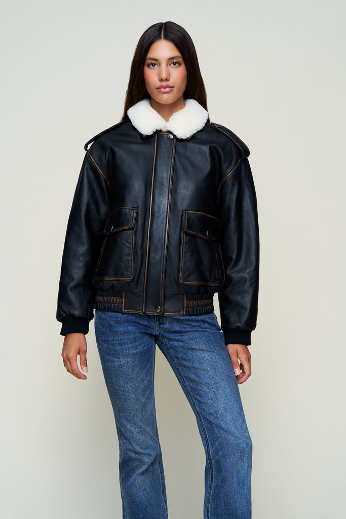 HUGO VINTAGE LEATHER BOMBER