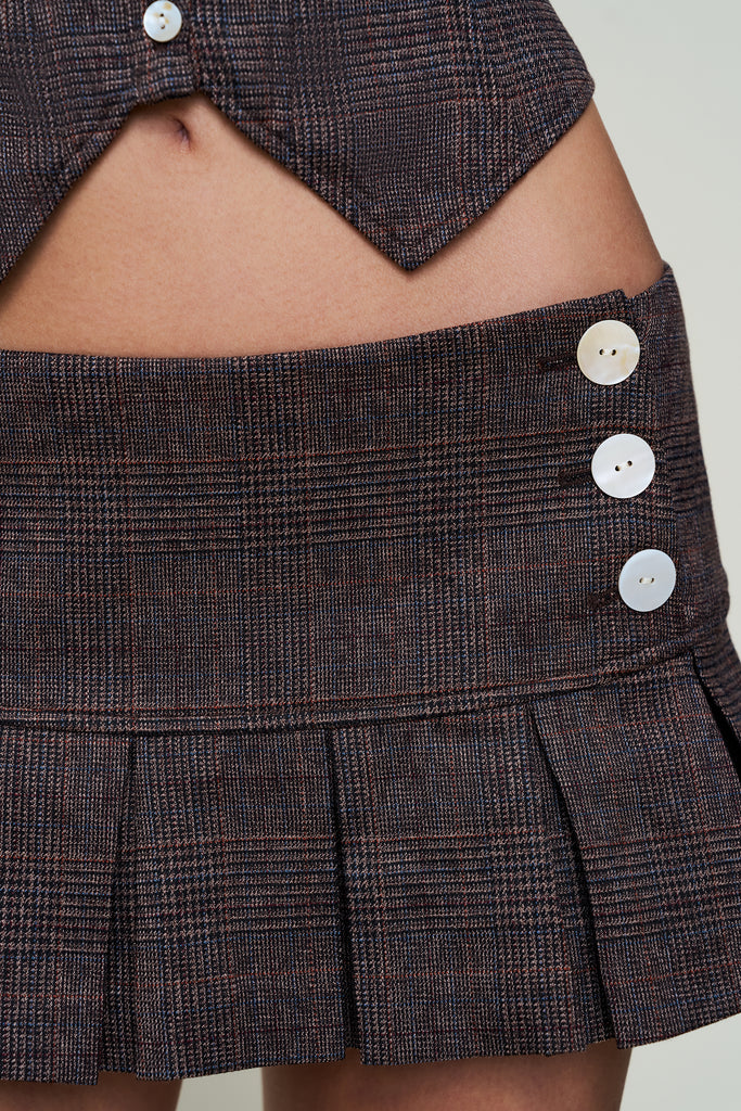 Pleated Micro Mini Skirt