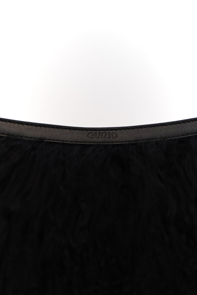Lolli Shearling Shoulder Bag in Black