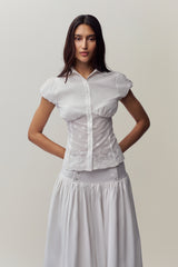 Rinka Embroidered Blouse in White