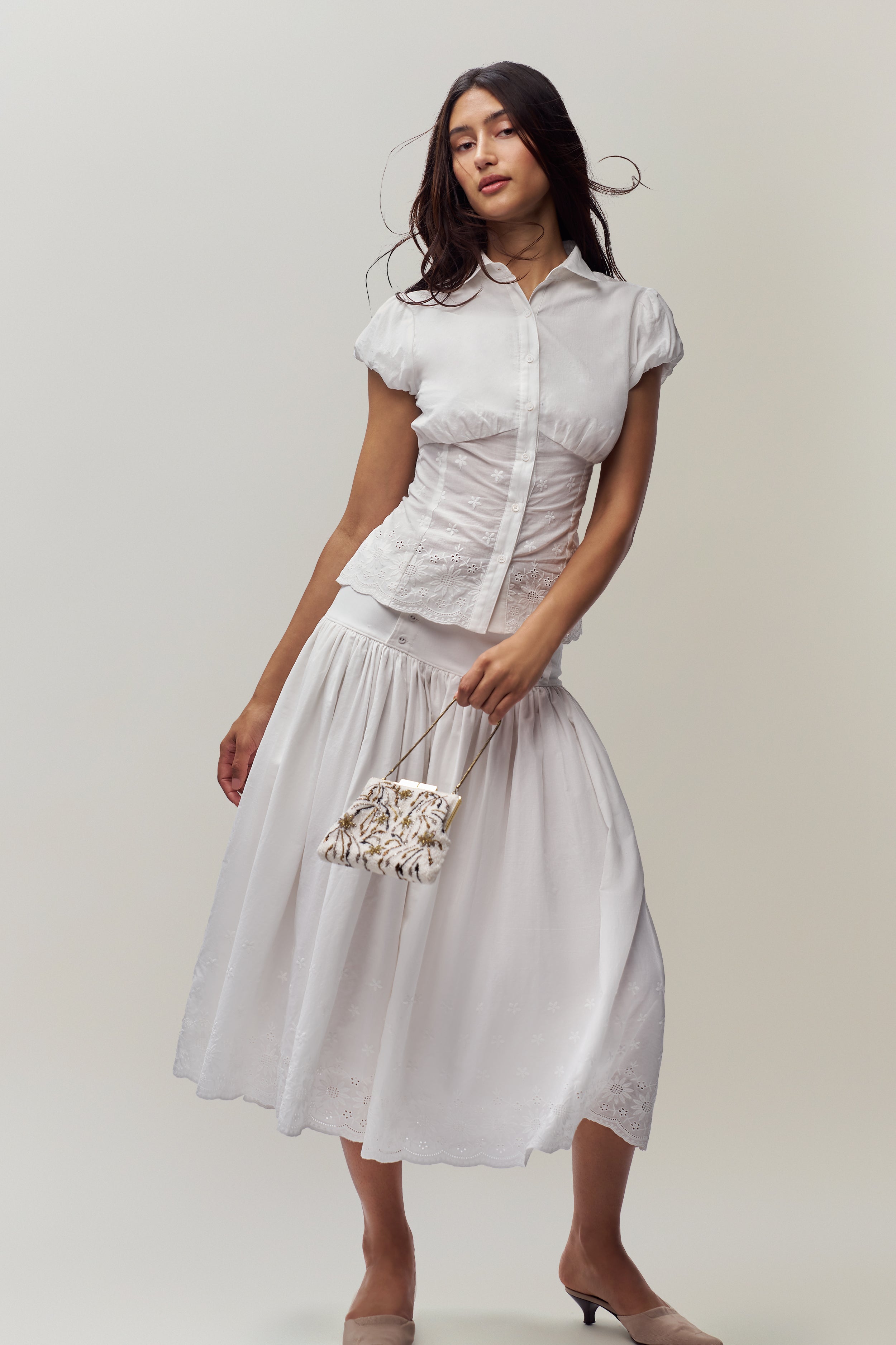 Rinka Maxi Skirt in White