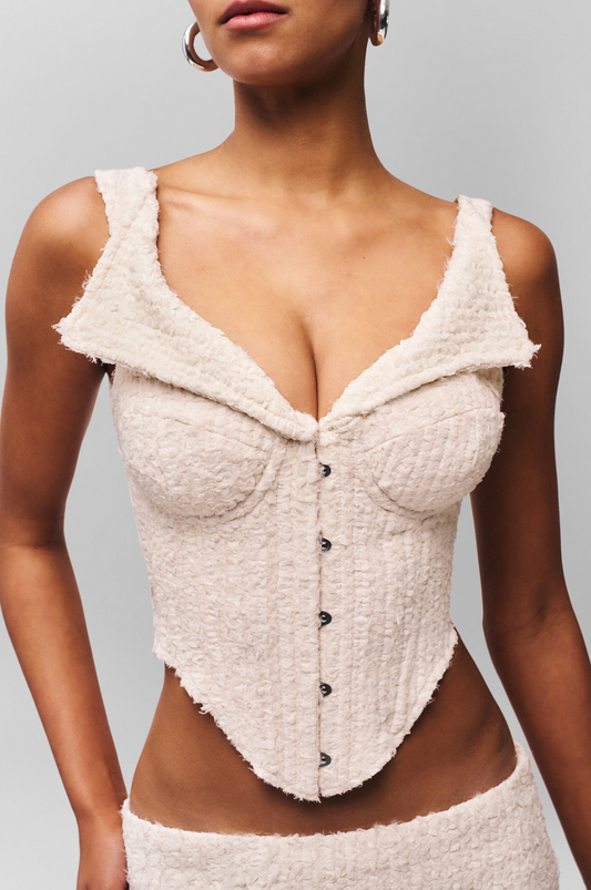 Chamonix Chiffon Corset in Ivory