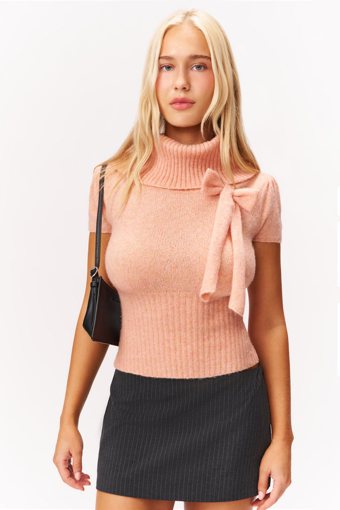 LILLIAN MINI SKIRT IN GREY PINSTRIPE