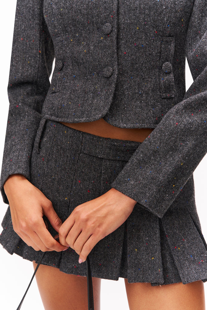 TALIA SHRUNKEN BLAZER IN DARK GREY