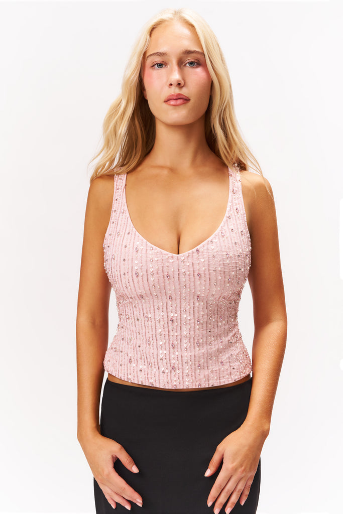 LARA TOP IN SOFT ROSE