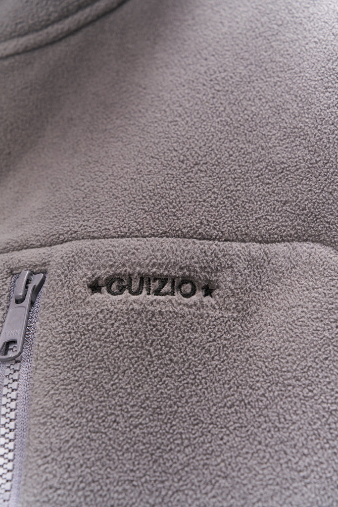 GUIZIO FLEECE ZIP UP JACKET IN HEATHER GREY