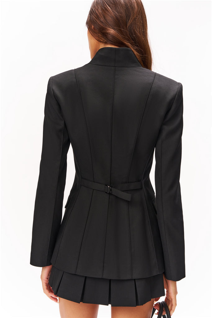 KARA HIGH NECK BLAZER IN BLACK