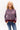 MELINA KNIT JACKET IN BURGUNDY & BLUE STRIPE