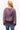MELINA KNIT JACKET IN BURGUNDY & BLUE STRIPE