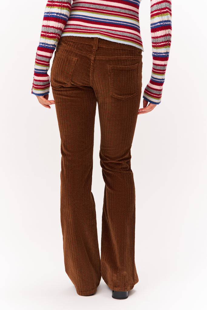 Malia Low Rise Belted Flare Corduroy Pant