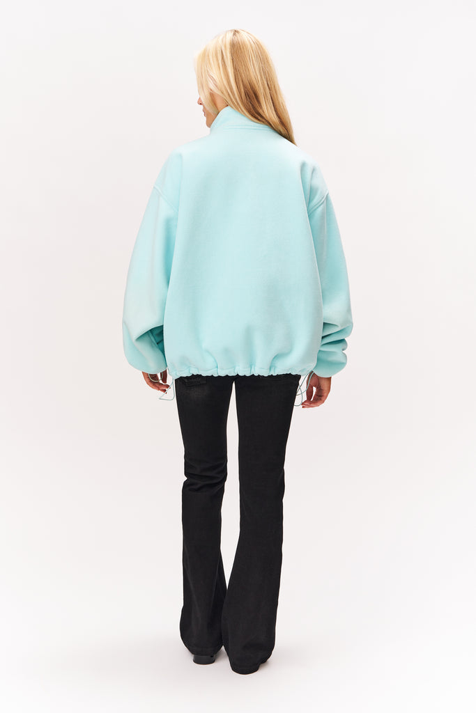 GUIZIO FLEECE ZIP UP JACKET IN LIGHT BLUE