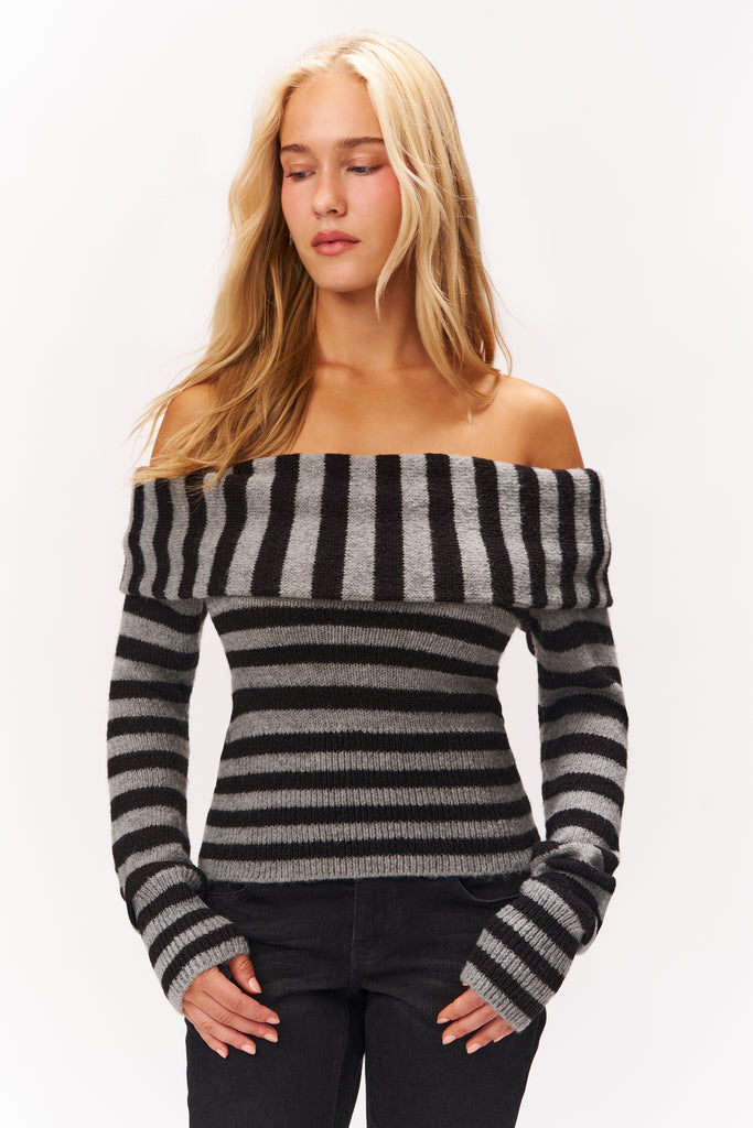 YSABEL SWEATER IN MIDNIGHT STRIPE