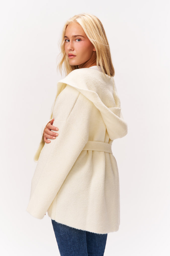 CAROLINE WRAP SWEATER IN IVORY