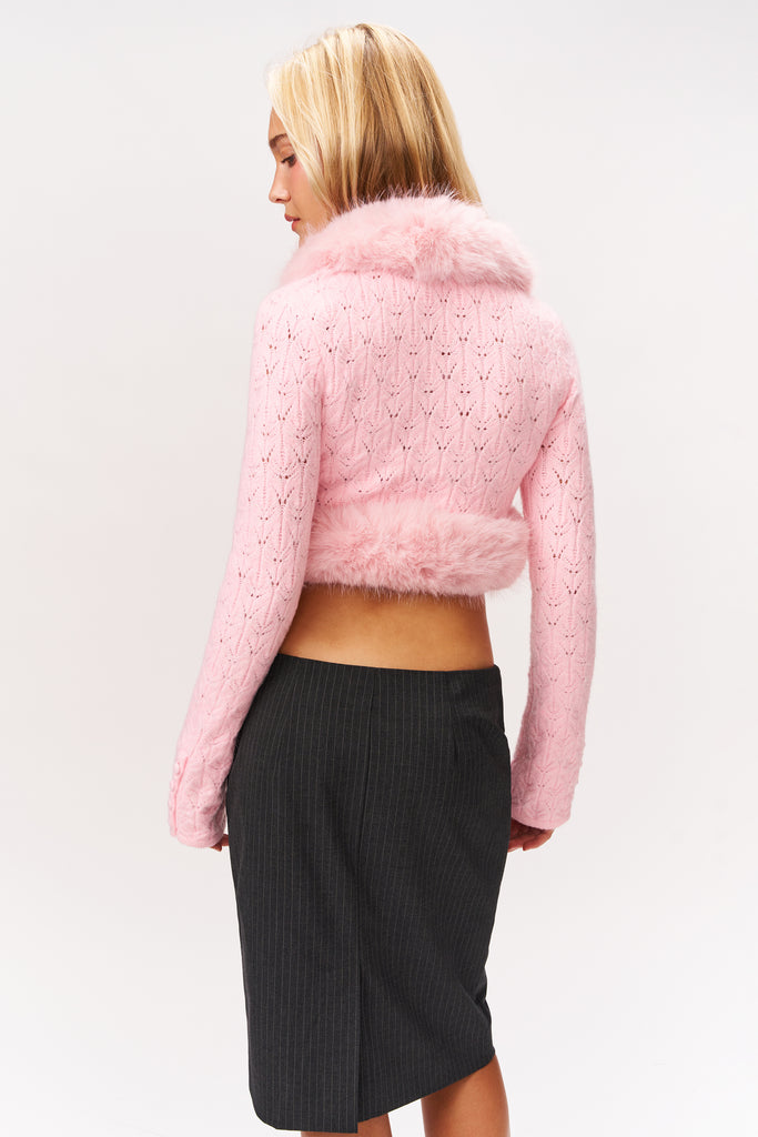 CHARLOTTE KNIT BOLERO IN BALLET SLIPPER