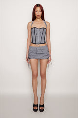 Gingham Lace Corset